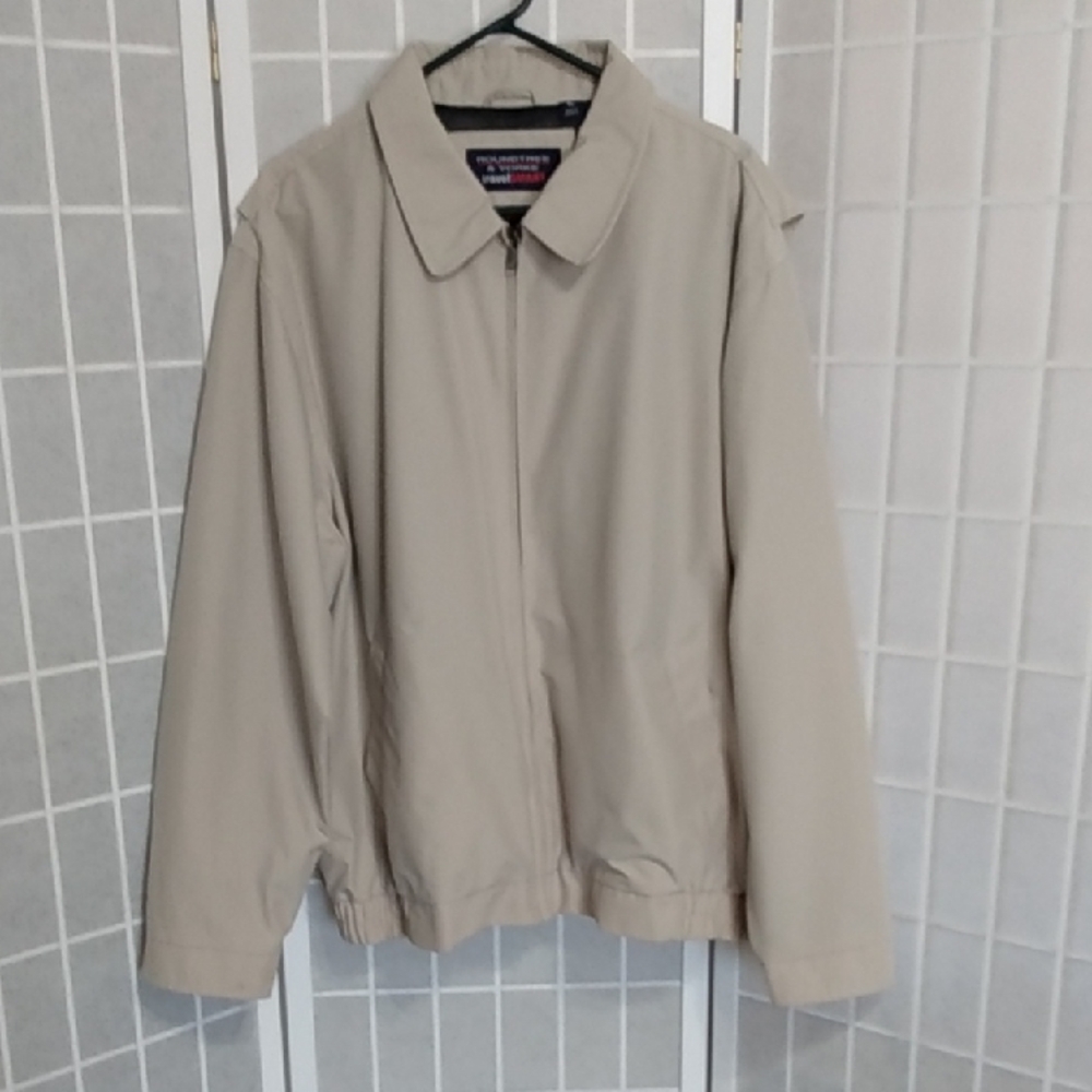 Roundtree & Yorke TravelSmart Men's Beige Zip-Up‎ Jacket XL